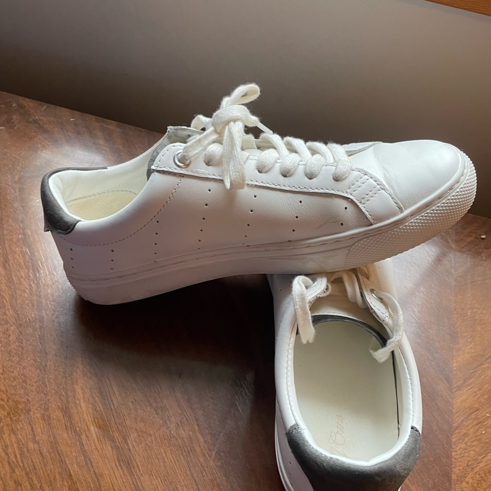 JCrew White and Gray Sneakers